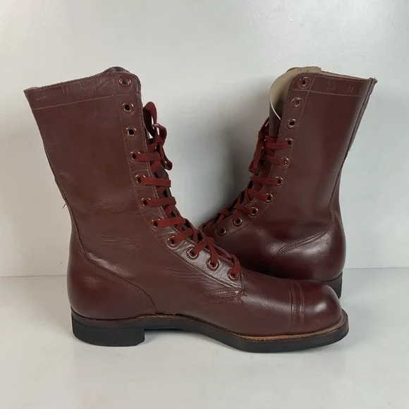 Vintage Vietnam War Brown Jump Boots | Cap Toe | Paratrooper | 11 N - Picture 13 of 16
